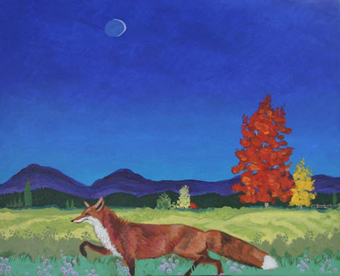 Acrylic Fox Painting by Keys Artist Anita Whitney